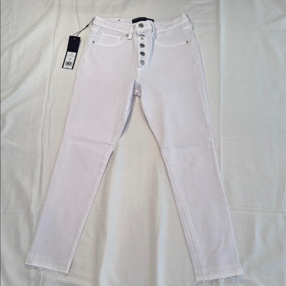 White Button-Fly Women's Jeans